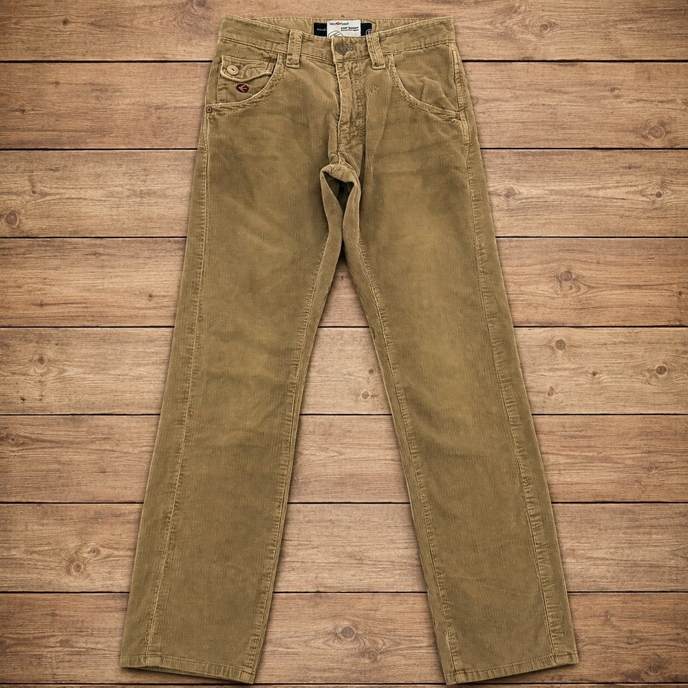 Energie Pharrell Jean'session Tan Corduroy Pants Mens 30x34 Straight Leg Y2K